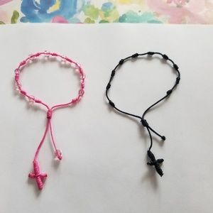 Decenary or bracelet for prayer baby pink Swarovsk